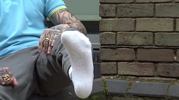 Preview 3 of Andreia Sagafa - King Hampton Alpha Teases his audience by removing his trainer,  showing off his socked and bare foot