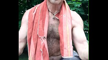 Preview 1 of Small Puzzi Xxx Videos - Outdoor naked shower