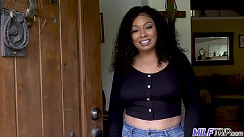 Preview 1 of Power Saw - MILFTRIP Big Tit Ebony MILF Tries White Cock