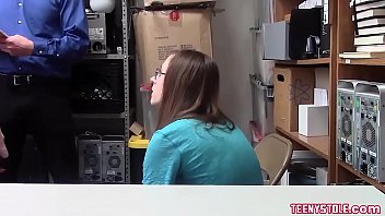 Preview 1 of Wife Watches Husband Fuck Friend - Skinny blonde punish fucked by cop in front of BF
