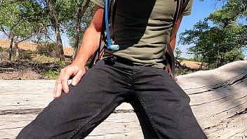 Preview 1 of Strip Poker Game Sex - Wetting the new black jeans in public