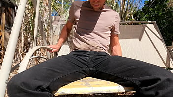 Preview 3 of Hindi Anushka Sen Xxx - New black jeans get soaked in my backyard