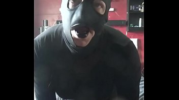 Preview 1 of Kimaya Agatha Bigo Live - mark wright the bisexual crossdressing sissy is not cam shy as he pulls his mask of his head and puts it back on again as he shoots a cumshot towards the end but said he would have cum quicker if he had a real cock fucking him from behind