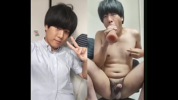Preview 1 of Anal Lez Latin - 【顔出し】変態ドＭくんりょうた　ディルド疑似フェラ