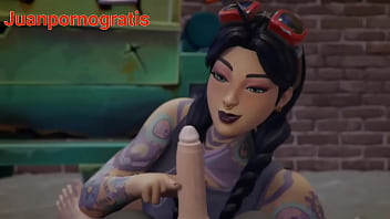 Preview 2 of Anmial Girl Sex - Jules juega con una verga Fortnite