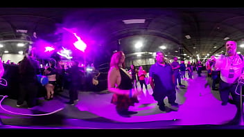 Preview 3 of Girl Touches Sleeping Guy - VR video of amateur booby jiggles at EXXXotica NJ 2019