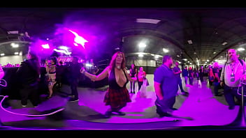 Preview 1 of Girl Touches Sleeping Guy - VR video of amateur booby jiggles at EXXXotica NJ 2019