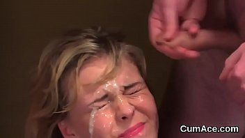 Preview 4 of Skype Blew - Nasty doll gets cumshot on her face sucking all the jizz