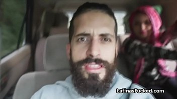 Preview 1 of Muslim School Teen Girl - Latina amateur with long pink hair wants random cock