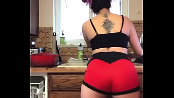 Preview 1 of Danny Nikki - BIGO live slut PAWG likes to shake her ass in the kitchen
