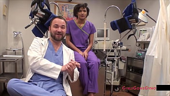 Preview 4 of Seachxxx Eoxdawlod - Ebony Cutie Jackie Banes Examined By Doctor Lilith Rose Before Calling In Male Colleague,  Doctor Tampa,  for A Second OpinionAt GirlsGoneGyno Reup