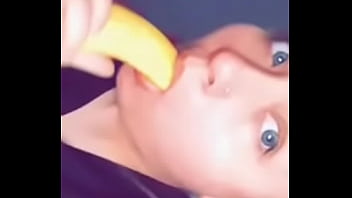 Preview 1 of Beth Aynsley - My Horny bitch sucking on a banana wanting me