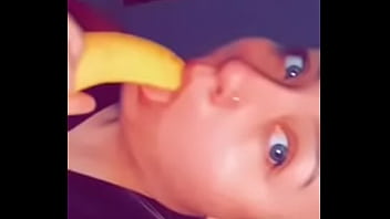 Preview 4 of Beth Aynsley - My Horny bitch sucking on a banana wanting me