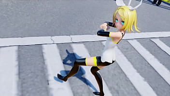 Preview 2 of Blanca Fantasias Models - Kagamine Rin Bodypaint Naked Dance - Girls MMD by MMD shiron