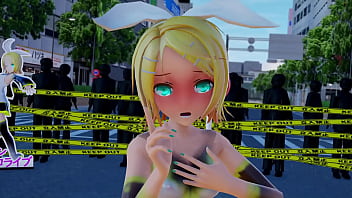 Preview 4 of Blanca Fantasias Models - Kagamine Rin Bodypaint Naked Dance - Girls MMD by MMD shiron