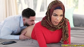 Preview 3 of Sanile Sax Movi - Maya Farrell slobbs her stepbros meat making it wet and slippery and ready for some pussy pounding
