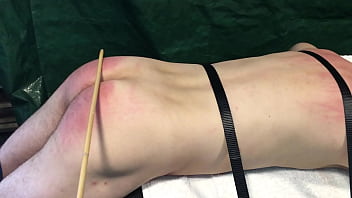 Preview 2 of Flight Attendant Squirt - caned ass strapped down