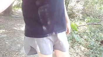 Preview 2 of Kira Noir Pee - Freeballing with flash,  shorts slip off