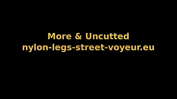 Preview 4 of Sex Hottest Video - street skirt and grey pantyhoses