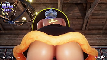 Preview 2 of Yang Xnxxxx - Hentai Vtuber Elfie Love plays with anal dildo under skirt and flex her ass (3D / VRCHAT / MMD)