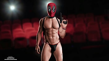 Preview 2 of Nude Model Japan - Spider-Verse animation opening with Deadpool showing his big dick and hot ass XXX Parody