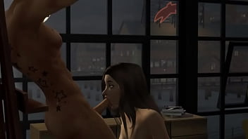 Preview 4 of Mia Khalifa Hijab Mom - Hunky Sims 4 - Sexy Blowjob (His cock tastes so fucking delicious)