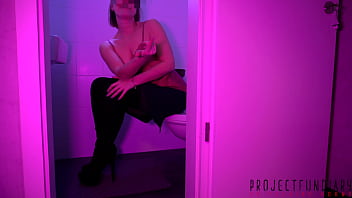 Preview 1 of San Lon Sex - sexy business woman with boss in office restroom for ripping off nylon sex - projectfundiary