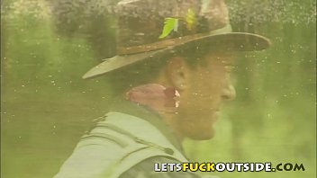 Preview 1 of Loss Vrgnti - Lets Fuck Outside - Petite Brunette Fucked Around a Camp Fire