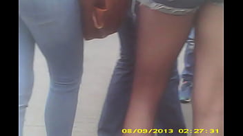 Preview 4 of English Sexxxxxxxxy Movie Bf - Young legs in pantyhose in public