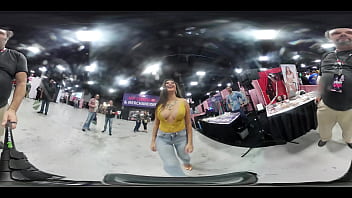 Preview 3 of Cute Sissy Boy Fucked - Dani Jensen VR Booby Jiggle at EXXXotica NJ 2019
