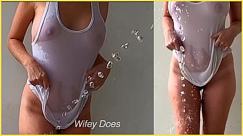 Preview 2 of Satisfyer Orgasm Compilation - SAMPLE - Amazing wife flashes amazing wet braless tits