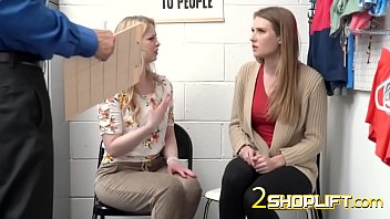 Preview 2 of School Girl Xxx Video 2018 - MILF is deep throating a thick cock in front of her shoplifter stepdaughter.