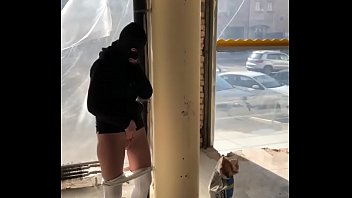 Preview 2 of Lili Luxi Lili Luxi - Magda Squirts in Public Construction P.2