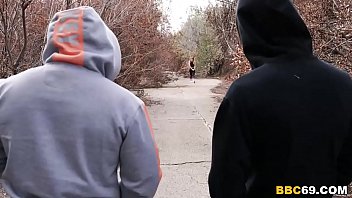 Preview 1 of Kalilane - Hiking Turns Interracial Threesome Sex - Leah Lee
