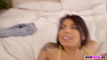 Preview 4 of Fuck Me My Bas - MILF joins her latina stepdaughter for a threesome