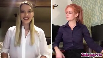 Preview 1 of Boring Husband - Kenna James show off her pussy to her boss Serene Siren in front computer