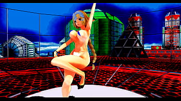 Preview 3 of Three Cocks In Pussy - anime girl with open pussy dancing and singing