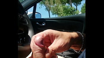 Preview 4 of Xxx Smol Girles - I masturbate my cock in the car under the sun and good cum