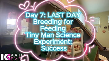 Preview 1 of Girl Rape Secne - Day 7: LAST DAY of Breeding for Feeding Tiny Man Science Experiment: Success