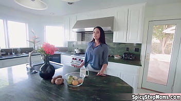 Preview 1 of Stori Erotic - Hot Italian brunette MILF stepmom is a good sex teacher