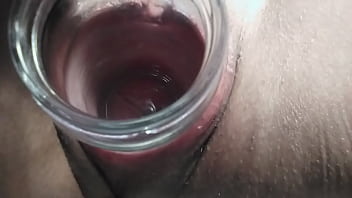 Preview 2 of Mfc Jettycat - Stretching my pussy with a glass jar