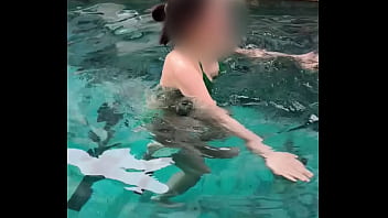 Preview 2 of Amber Rose Masturbation - Beautiful girl taking off her swimsuit at the pool