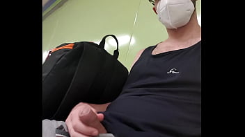 Preview 1 of Cumshot To Face Public - Se pone dura en el metro