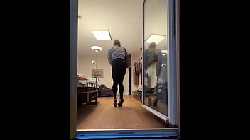 Preview 1 of Xxx Lachica - Sissy in Leggins playing with Dildo on balcony
