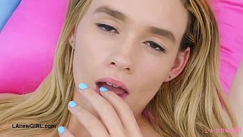 Preview 1 of Full Stemom Movie - Radiant teen blonde unveils her stunning body