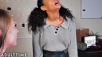 Preview 1 of African Army Group - MODEL TIME - College Nerd Tries Lesbian Pussy for the First Time