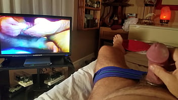 Preview 2 of Thailand Aunty House Sex - First cum swap me jacking watching my BOY take it