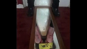 Preview 1 of Teen Sex Prisma - bisexual crossdresser mark wright stands over a mirror lifts up his dress puts his hand down his girllie thongs pulls his cock and balls out then shoots a cumshot all over the mirror