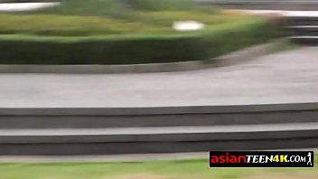 Preview 1 of Butt Porn 14 - Petite Asian teen is horny and in love with this backpacker&#039_s big cock.