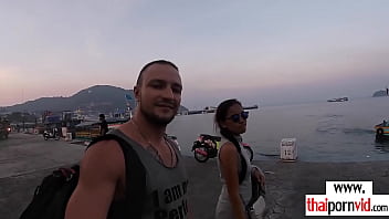 Preview 1 of Xxx Anemall - Hot asian european couple have a quick raw fuck outdoor